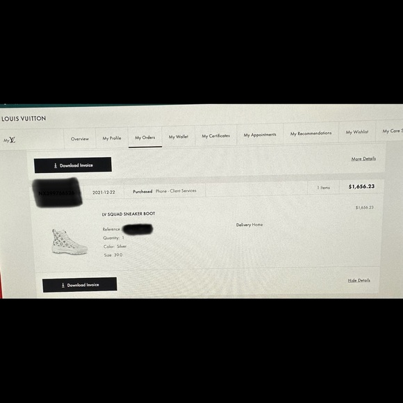 Louis Vuitton LV Squad Sneaker boots. Authentic box, dust bag, and receipt. 39 - Picture 8 of 9